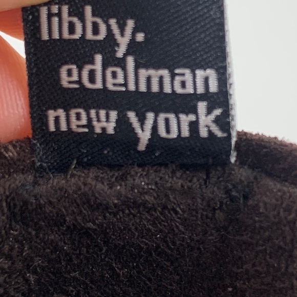 LIBBY EDELMAN brown suede futuristic ankle boots - Picture 8 of 8